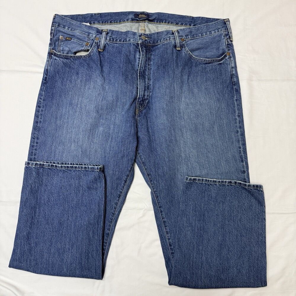 Polo Ralph Lauren Jeans Mens 46Bx32 Blue Light Wash The Hampton Relaxed Straight